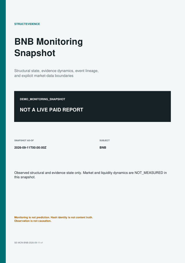 Cover preview of the BNB demo monitoring snapshot report